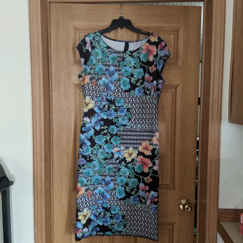 NY&CO Geo Floral Midi dress size L